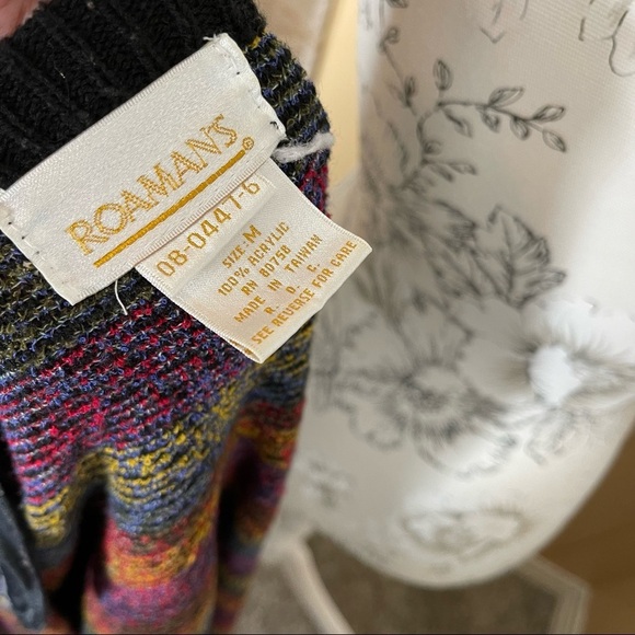 Vintage Cardigan Sweater by Roaman's Women's Size XL Retro Print 80s 90s - Picture 4 of 4